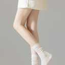 Jsimmotd 8 Pairs Women’s Thin Cotton Mid socks, Casual Cute Ankle Socks, Summer Breathable Dress Socks For Girls（Black/ White/ Grey/ Dark Grey/ Yellow/ Pink/ Green/ Purple）