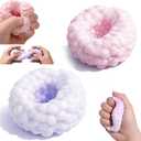 2PCS Crunchy Squishy Stress Ball, Crunchy Stress Ball with Beads,Anxiety Relief Fidget Ball for Adults & Kids, ASMR Squeeze Fidget Toys, Party Favors & Student Classroom Prizes Gifts (Blue+Pink)