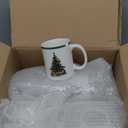 12 Pcs Christmas Tree Dinnerware Set Service for 4 Include 10'' Melamine Dinner Plate and 8'' Dessert Plate Ceramic Mug for Xmas Party, Gift for Christmas