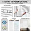 DEZ FURNISHINGS Cordless 2" Signature Faux Wood Blind, 25.25" W x 72" H, Embossed White