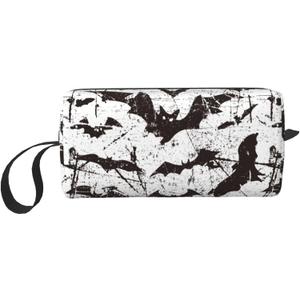 Bat Halloween Makeup Bag Organizer Small Cosmetic Bags Portable Travel Toiletry Bag With Handle Simple Accessories Storage Zipper Pouch For Women Girl