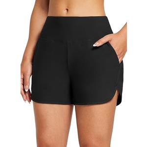 baleaf Women's 3" High Waisted Swim Board Shorts Quick Dry Swimsuits Bottoms Trunks with Pockets, Size Large