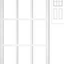 Pushglossy 20'' x 36'' Entry Door Frame Insert Only Replacement Kit (Glass Not Included) 9 Lite Exterior Front Door Window Frame Grille Inserts Replacement Kit for Home Improvement