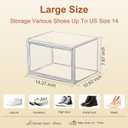 eYotto 2 Pack Acrylic Clear Shoe Storage Boxes Stackable, Acrylic Shoe Box US Size 14, Large Clear Shoe Organizer With Magnetic Door for Closet Cabinet Sneaker Hat Handbag