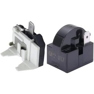 1Pcs QP2-4R7 1Pin 4.7 Ohm Refrigerator Starter/Start Relay for Vissani Danby Compressor Relay and 1Pcs Refrigerator Overload Protector 1/2HP（2 Pieces in Total