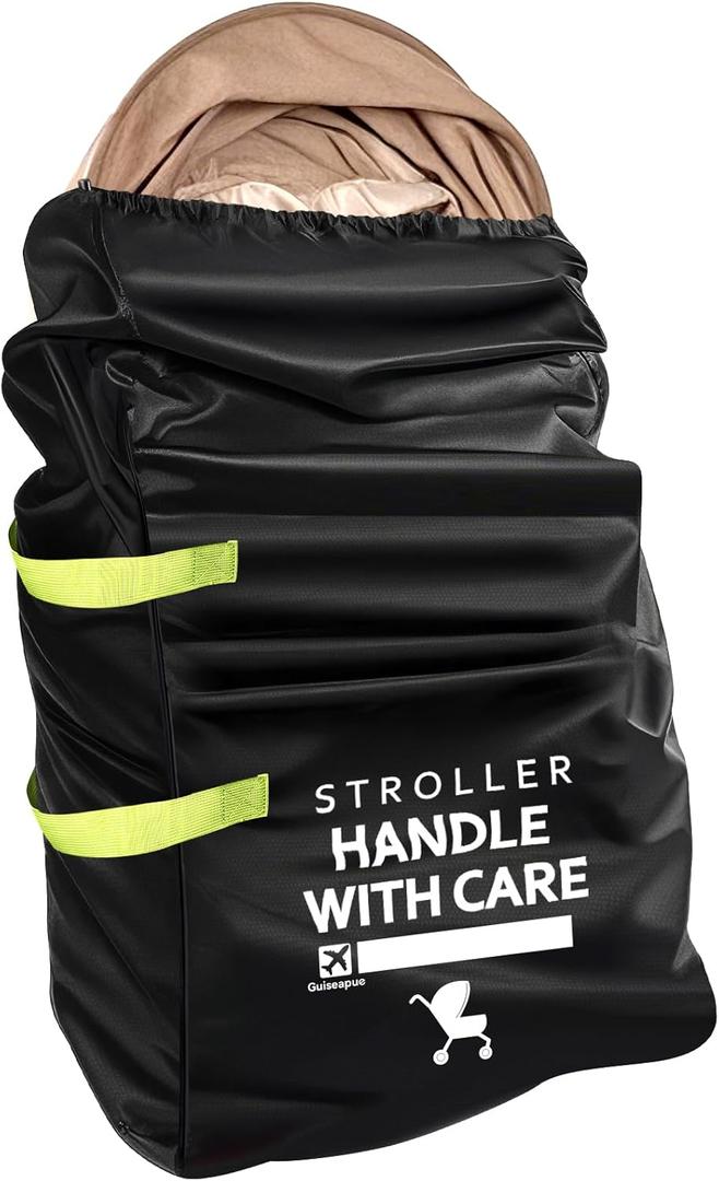 Guiseapue Stroller Bag for Airplane: Airplane Travel Essentials, Stroller Cover for Air Travel, 46" H x 21" W x 13" D for Single, Double, Jogging Stroller, Nuna Doona Cybex Mockingbird Uppababy