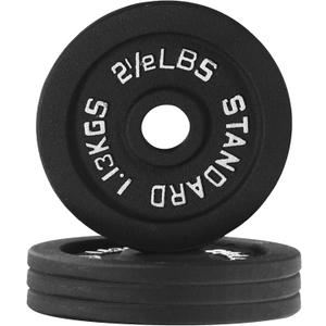 1-Inch Standard Cast Iron Weight Plate for Strength Training & Weightlifting, Multiple Sizes