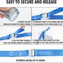 Cartman 1" x 12' Lashing Straps Cargo Tie-Down Strap Up to 600lbs, 8pk in Carry Bag, Blue