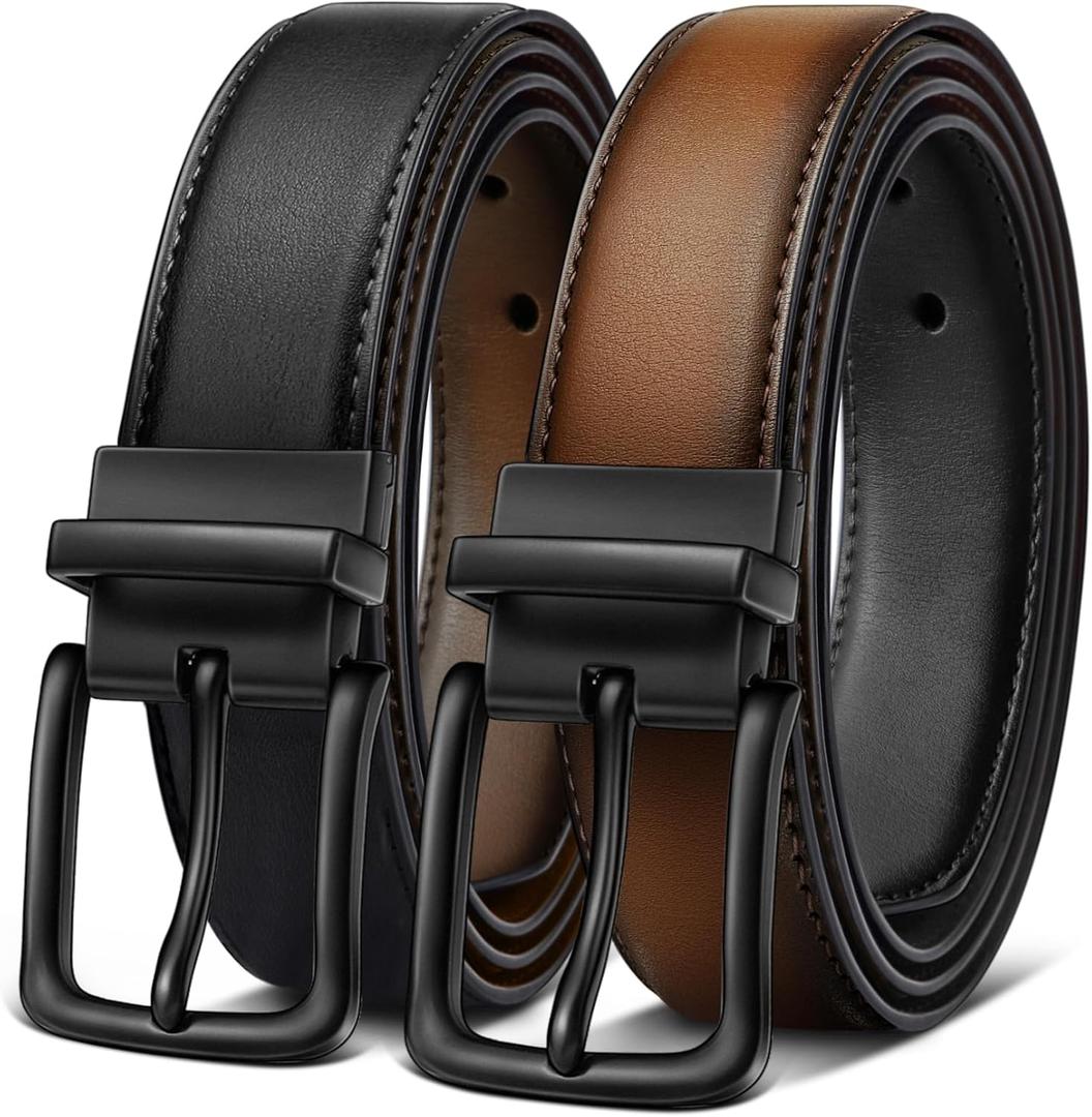 BULLIANT Men's Belt,Reversible Belt Adjustable For Gift Men 1.25-Cut For Fit-2 Sides in 1 Belt(Not 2)