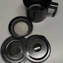 Cambom Bacon Grease Container with Fine Mesh Strainer, 1.3 L almost 6 Full Cups Iron Cooking Oil Can with Removable a Coaster Tray for Kitchen Fat Storage Black