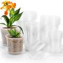 40 Pack 4/5/6/7 Inch Clear Nursery Pots with Drainage and Saucer, Clear Plastic Planter Pots for Plants, Flexible Seed Starting Pots for Succulents, Small Herbs, Annual Flowers