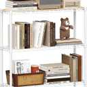 Homeiju 3-Tier Storage Rack, 29.8" Wide Heavy Duty Metal Shelving Unit, Top Tier with Removable Wood Board, 200 lbs Capacity per Shelf, for Pantry, Bathroom, Garage, Entryway, Plant Stand