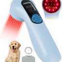 LLLT Cold Laser Therapy Device with Protective Magnetic Cover, 5 * 808nm & 10 * 650nm Human/Vet Handheld Infrared Red Light Therapy, Pet Dogs Treatment Device for Muscle Pain Relief & Improve Healing (Blue)