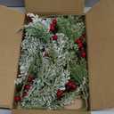 Winlyn 6 Pcs Snowy Artificial Cedar Picks with Red Berries Frosted Faux Cedar Sprays Christmas Cedar Greenery Branches Stems for Christmas Tree Wreath Floral Arrangement Vase Winter Holiday Dcor