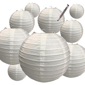 35 Pack White Paper Lanterns Romantic Decorations for Wedding Birthday Party Valentine's Day