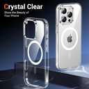 3 x Temdan for iPhone 16 Pro Max Case Clear, Compatible with Magsafe, Anti-Yellowing, Military-Grade Protection, Shockproof Slim Magnetic Phone Case Cover, Transparent