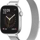 Ultra-Slim Milanese Loop Compatible with Apple Watch Band for women 42mm 41mm 40mm 38mm 46mm 45mm 44mm, 14mm Width Metal Mesh Strap with Strong Magnetic Lock, Lightweight Breathable Replacement Band for iWatch Series SE 11 10 9 8 7 6 5 4 3 2 1