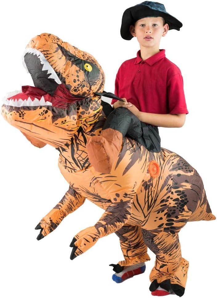 Premium Jurassic T Rex Dinosaur Ride Inflatable Costume for Kids (age 5-11)