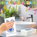 Peryiter 100 Pcs Easter Blue White Bunny Paper Napkins Spring Chinoiserie Flower Coquette Bunny Napkins Grandmillennial Disposable Rabbit Dinner Hand Towel for Easter Spring Birthday Party Supplies