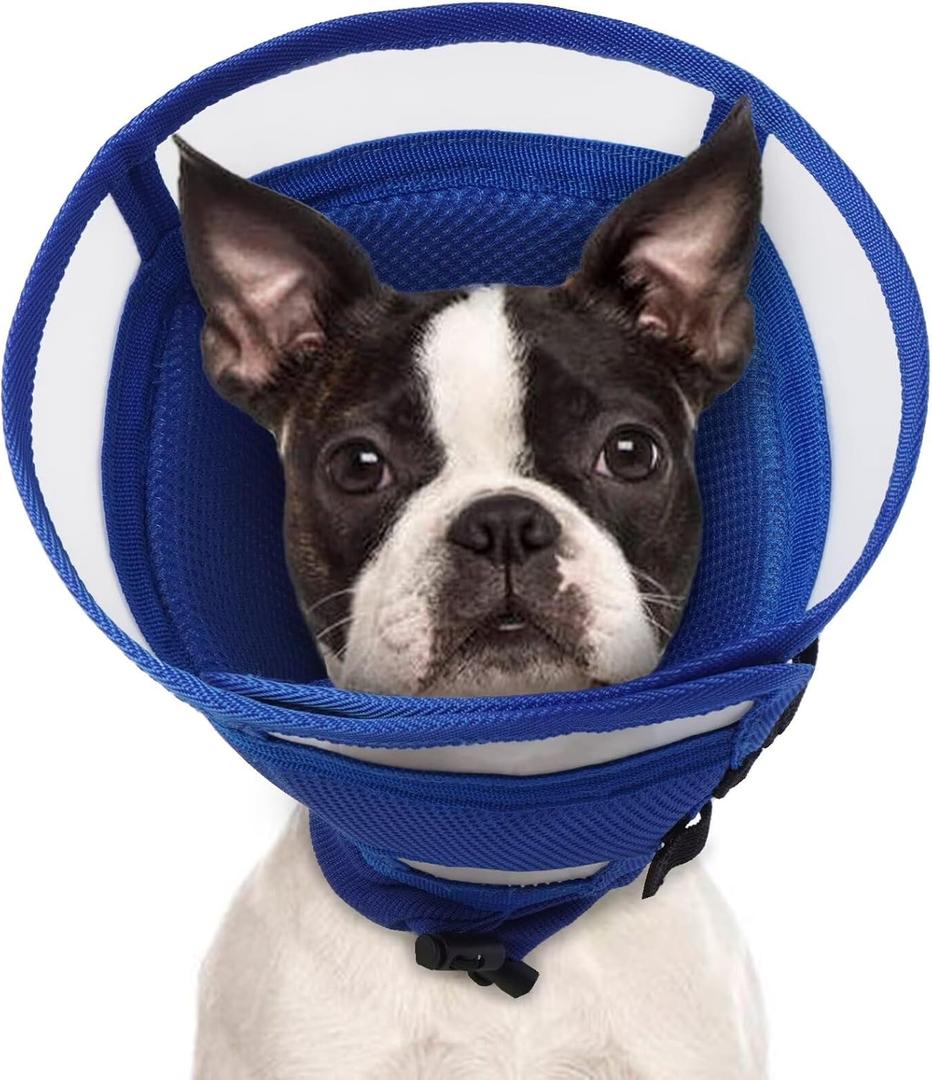 Dog Cone for Dogs After Surgery,Foldable Dog's Cone Collar,Adjustable E Collar Alternative to Stop Licking,Pet Cones for Dog & Cats,Doggy Surgery Collar,Dogs Recovery Collars & Cones,Blue,S (S(Neck Girth:9.4"-11.8"))