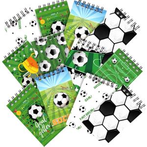 Maxdot 24 Pcs Soccer Mini Notepads Sports Party Favors Spiral Mini Journal Notebooks Goodie Bag Stuffers for Back to School Teacher Reward Birthday Party Gifts Supplies (multicolor)