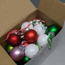 Vinsot 12 Pcs Christmas Ball Ornaments for Tree 2.4 Inch Red Green White Christmas Hanging Decorations Peace Believe Joy Snow Noel Merry Holiday Decor for Home Winter