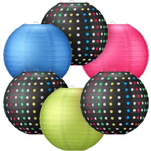 6 Pcs Colorful Round Chinese Hanging Paper Lanterns Party Decor DIY | Back to School Decor, Wedding Birthday Baby Shower, Christmas Anniversary Party, Bachelorette Supplies, DIY Activities