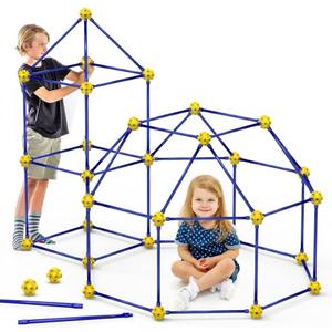 Fort Building Kit for Kids,STEM Construction Toys, Christmas & Birthday Gift for 4 5 6 7 8 9 10 11 12 Years Old Boys and Girls,Ultimate Creative Set for Indoor & Outdoors Activity, 72 Pcs,Original 