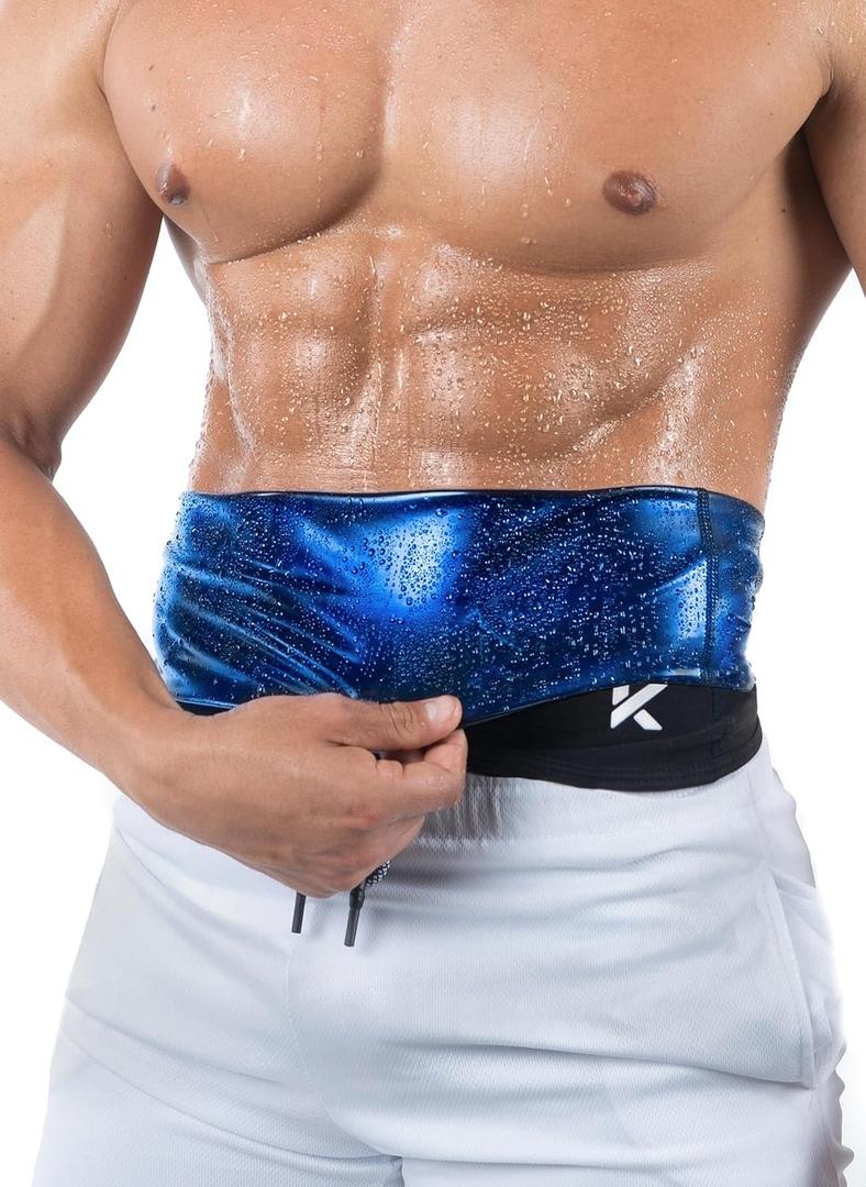 Kewlioo Men's Heat Trapping Waist Toner - Waist Trainer for Men - Comfortable & Discreet Waist Trimmer Thermo Sauna Belt (Medium)