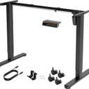 Claiks Standing Desk Frame, Electric Stand Up Desk Legs Frame Workstation Up to 63",T-Shaped Adjustable Standing Computer Desk for Home and Office, (Black Frame only)