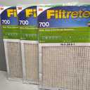 Filtrete 19.5x29.5x1 AC Furnace Air Filter, MERV 8, MPR 700, Tough on Pollen, Easy on Airflow, 3-Month Pleated 1-Inch Electrostatic Air Cleaning Filter, 4-Pack