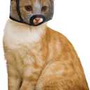 Cat Muzzle for Grooming Nail Trimming with Soft Mesh Covered, Prevent Biting Chewing(S,Black)