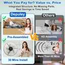 DLLT LED Ceiling Fan with Light: 20" Modern Low Profile Flush Mount Fandelier with App & Remote Control - Dimmable Gold Bladeless Fan Light Fixture for Bedroom Kids Room Living Room