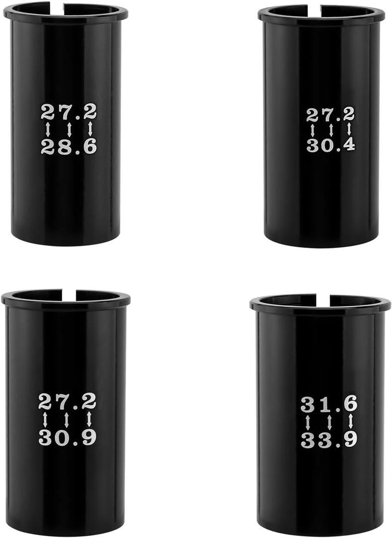 Bicycle Seatpost Adapter Change 28.6/30.4/30.9/33.9mm Tube to 27.2/31.6mm, Bike Tube Diameter Reducer, Bike Seat Post Shim