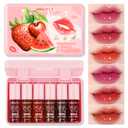 6 Colors Lip Tint Stain Set, Watery Lip Stain Mini Liquid Matte Lipstick, Multi-use Lip Cheek Tint, Moisturizing Plump Lip Gloss, Lightweight Non-Sticky, Long Lasting, Vivid Lip Care Makeup (6 Colors)