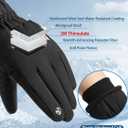 Winter Gloves Men Women - Thermal 3M Thinsulate Ski Gloves, Thick Waterproof Cold Weather Snow Gloves with Touchscreen Fingers, Anti-Slip Windproof Warm Sports Glove Snowboard, Cycling, Hiking (Large, BLACK)
