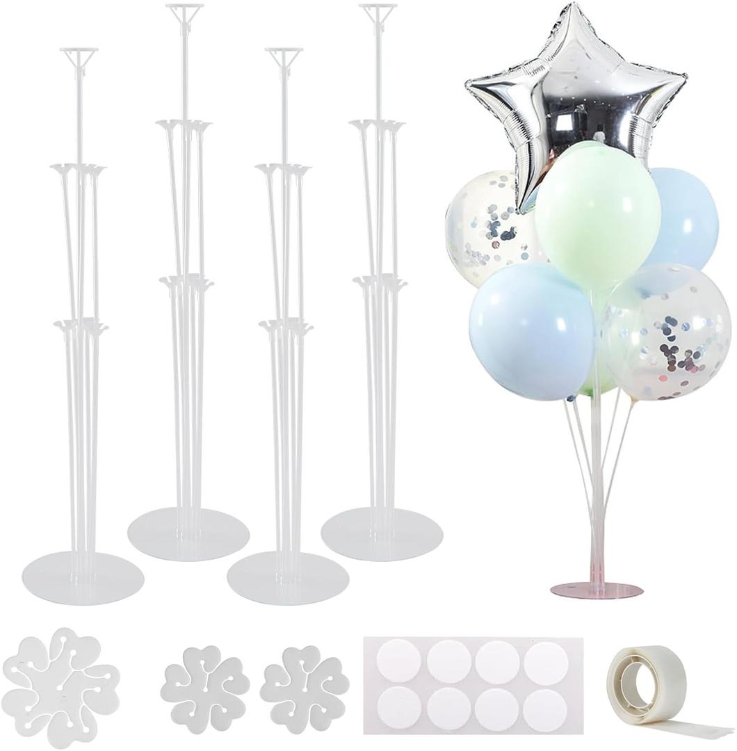 4pcs 28" Balloon Stand Kits, PVC Tabletop Holder for Graduation, Baby Shower, Wedding Decorations