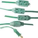 Go Green Power (GG-24509GN) 18/2 SPT-2 Gauge 9-Outlet Extension Cord with Safety Fuse Male Plug, Green, 9 ft