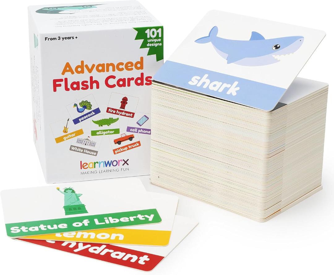 Advanced Flash Cards for Toddlers 3-5 Years 101 Flashcards Preschool Flash Cards Kindergarten Flash Card for Kids Toddler Learning Educational Gift - for Ages 3, 4, 5 & 6