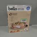 bella Make & Take Electric Skillet, Fits-anywhere kitchenware, EverGood Ceramic Coating, Adjustable Temperature & Dishwasher-Safe Tempered Glass Lid, Cast Aluminum Base, 1200 Watt, Blossom