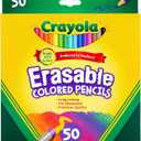 Crayola Erasable Colored Pencils (50ct), Bulk Colored Pencil Set, Pencils for Adult Coloring Books, Holiday Gift for Teens, 6+ (1 Count (Pack of 1))