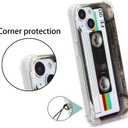 FAteamll Case for iPhone 14 Matte Finish Heavy Duty Soft Back Cover with Reinforced Corners TPU Soft Bumper Retro Cassette Tape Case Compatible with iPhone 14