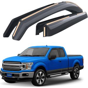 Goodyear Shatterproof in-Channel Window Deflectors for Ford F150 2015-2020 SuperCab (fit for Ford F250-F550 17-25) Rain Guards,Window Visors for Cars,Vent Deflector, Car Accessories, 4pcs - GY003419LP