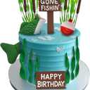Fishing Cake Topper Set, 20 Pieces, Green, Birthday Party