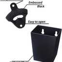 Satin Black Cast Iron Bottle Opener Wall Mounted with Bottle Cap Catcher Narrow