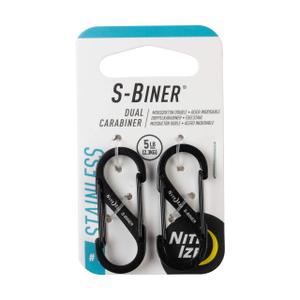 Nite Ize S-Biner Dual Carabiner Stainless Steel, Size 1, Black, 2 count (Pack of 2)