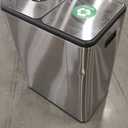 GarveeHome 2 x 8 Gallon Stainless Steel Double Trash Can with Lid for Kitchen, Large Dual Trash and Recycle Bin Combo, Step-on Kitchen Metal Garbage Cans, PP Inner Buckets, Liner Rim, Silver