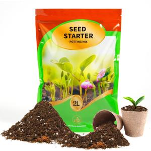 Seed Starting Soil Mix 2qt, Seed Starter Seedling Soil Ready to Use Suitable for Vegetable, Flower, Houseplant and Bonsai