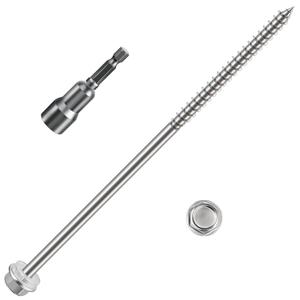 (80Pcs)#10x5 Self-Tapping Screws for Wood 410 Stainless Steel Hexagon Head Quick Tapping