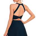 Womens Tennis Dress with Built in Shorts and Bra Workout Dress Golf Athletic Dress for Women Navy S